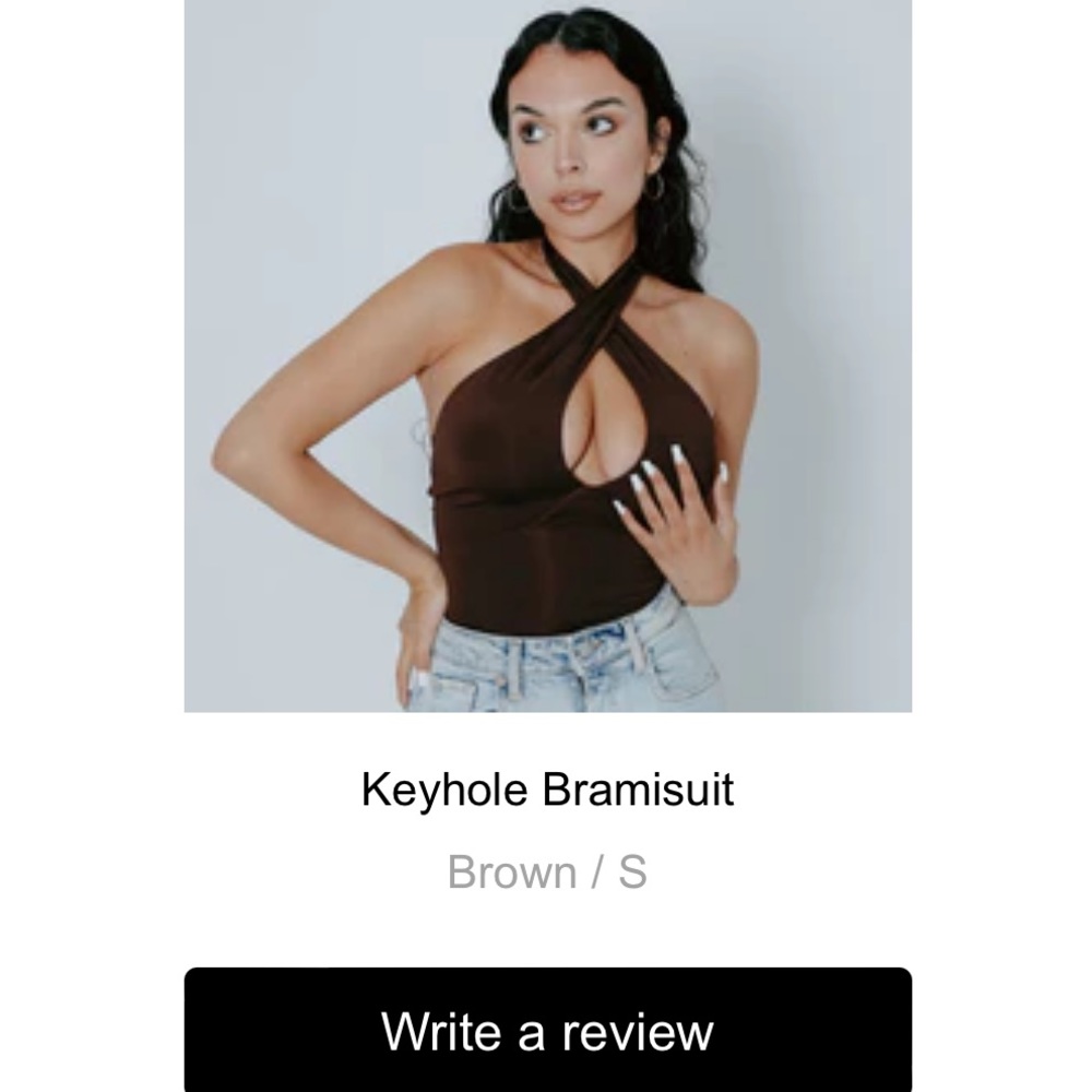 NWOT Klassy network brown keyhole bodysuit